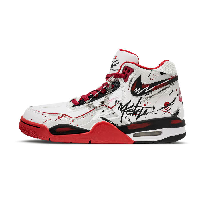 Nike Nike Flight Legacy Crack Coverage Support Height Increasing High top Vintage Basketball Shoes Men's Red White