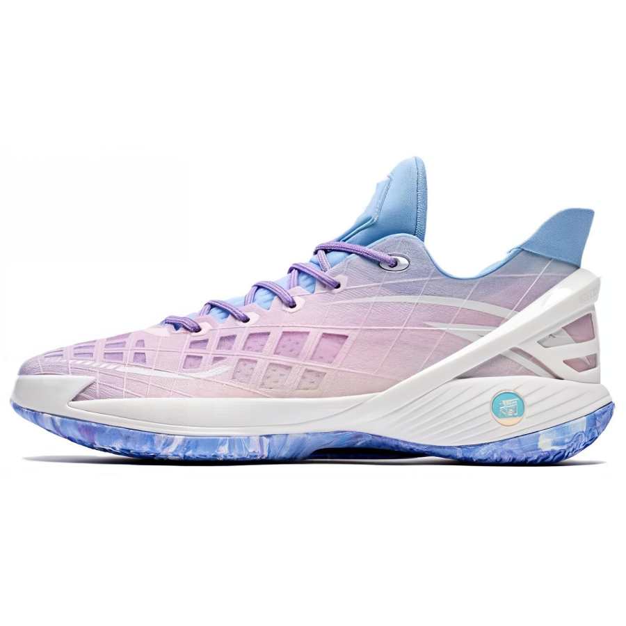 Anta Crazy 2024 Cushioning Slip Resistant Abrasion Resistant Low top Basketball Shoes Men's Purple Blue White