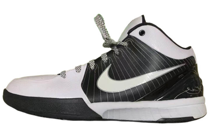 Nike Nike Zoom Kobe 4 Slip Resistant Low top Basketball Shoes Men's Black White