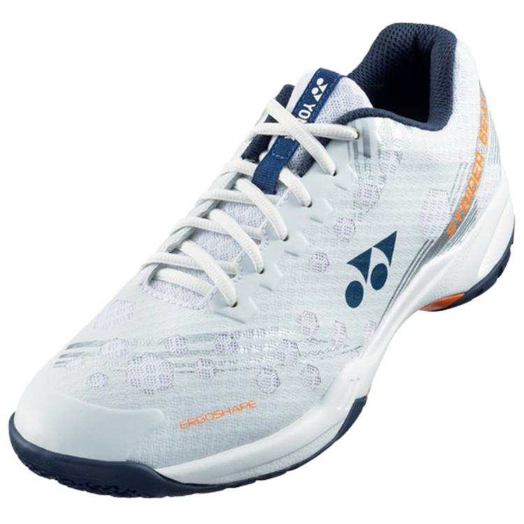 YONEX Cushioning Abrasion Resistant Coverage Low top Badminton Shoes Unisex White Blue Orange