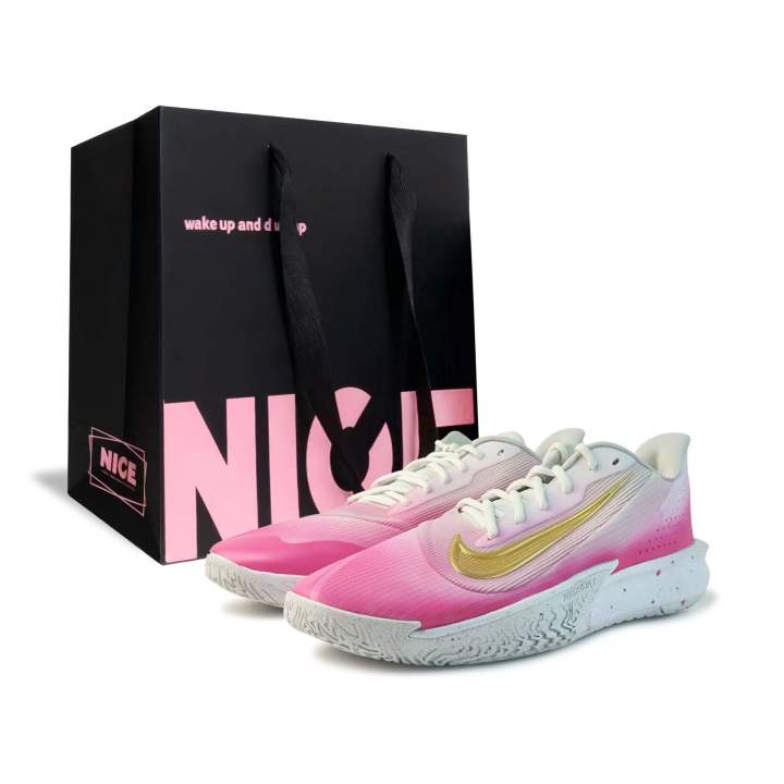 Nike Nike Cushioning Abrasion Resistant Support Rebound Low top Basketball Shoes Unisex Pink