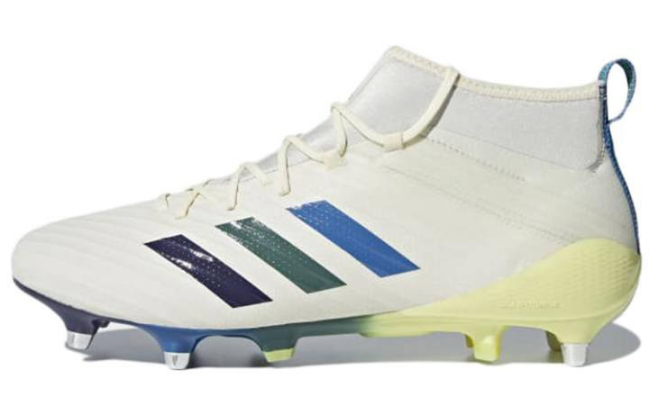 Adidas Adidas PREDATOR Flare Soft Ground Boots Abrasion Resistant Mid top Training Shoes Men's White Blue