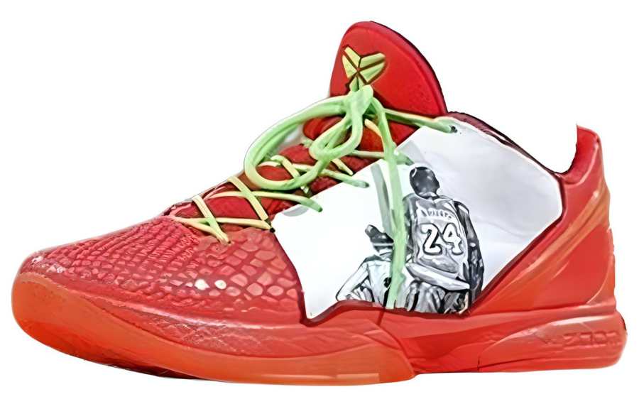 Nike Nike Zoom Kobe 6 Protro Abrasion Resistant Low top Basketball Shoes Men's Red White