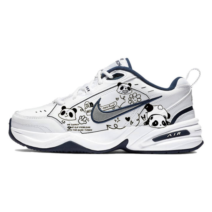 Nike Nike Air Monarch 4 Slip Resistant Abrasion Resistant Low top Chunky Sneakers Unisex Black White