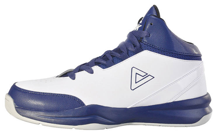 PEAK Comfortable And Versatile, Fleece Lined Cushioning Slip Resistant Mid top Basketball Shoes Men's White Blue