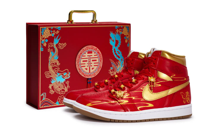 Jordan Jordan Air Jordan 1 811 Manufacturing, Double Happiness, Gift Box Abrasion Resistant Breathable