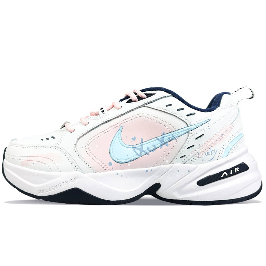 Nike Nike Air Monarch 4 White Peach Bubble Abrasion Resistant Slip Resistant Abrasion Resistant Slip Resistant Low top