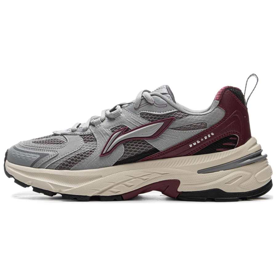 Li-Ning Li Ning Beichen 2K Slip Resistant Abrasion Resistant Low top Chunky Sneakers Men's Silver Red