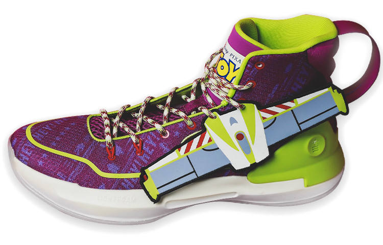 Li-Ning Li Ning Toy Story Collection, Buzz Lightyear High top Basketball Shoes Men's Purple Green