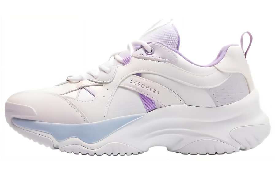 Skechers Cushioning, Wear Resistant Low top Chunky Sneakers Women's White Purple