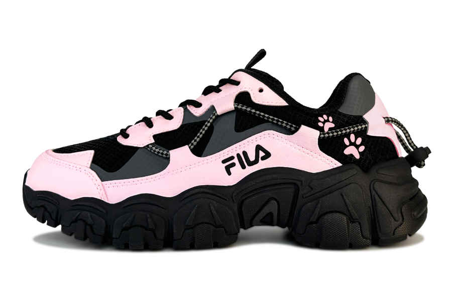 FILA Fluid Pink Paw Cool Cat, Shimmery Cat Cushioning Low top Chunky Sneakers Unisex Romantic Pink