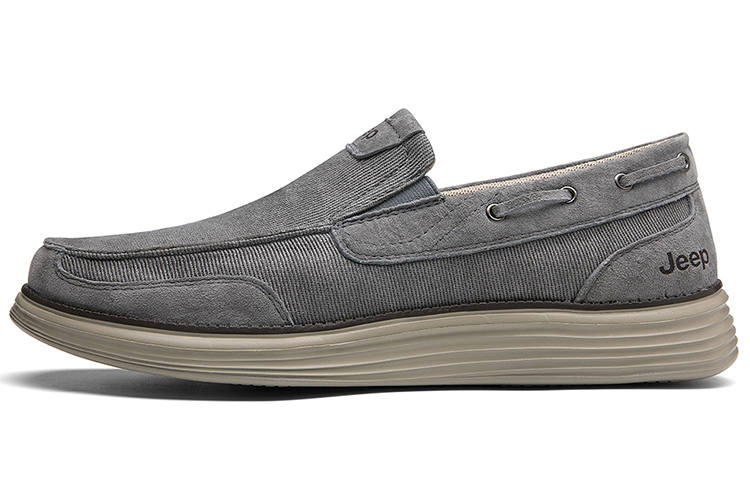 Jeep Abrasion Resistant Cushioning Low top Canvas Shoes Men's Light Gray