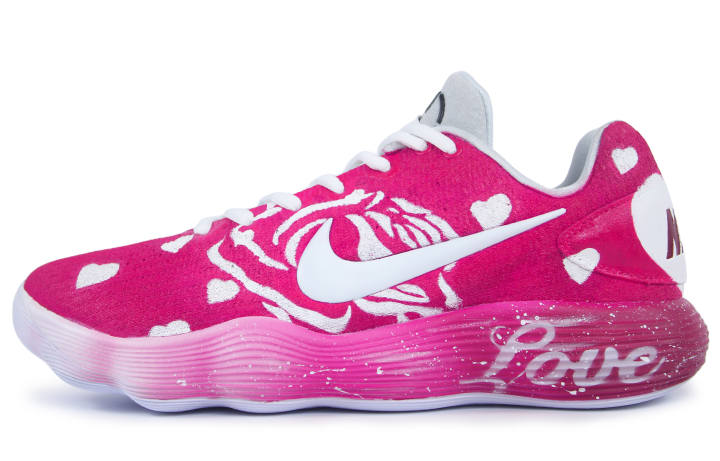 Nike Nike Hyperdunk 2017 Low Chu Manufacturing, White Rose Slip Resistant Low top Basketball Shoes Men's Rose Red White