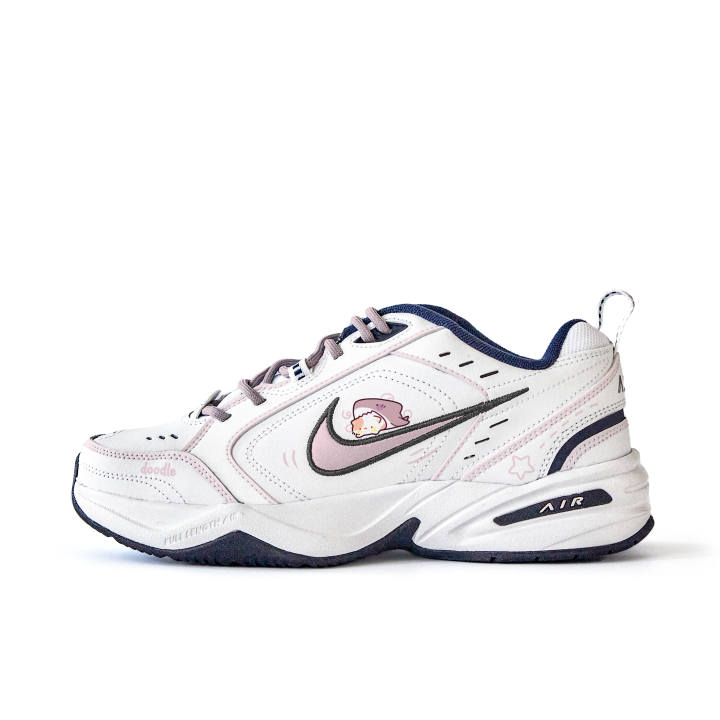 Nike Nike Air Monarch 4 Slip Resistant Abrasion Resistant Low top Chunky Sneakers Unisex White Pink
