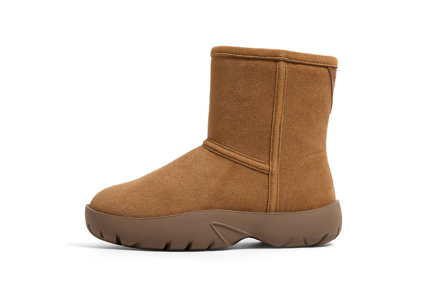 HUANQIU Abrasion Resistant Height Increasing Slip Resistant Short Snow Boots Women's Brown