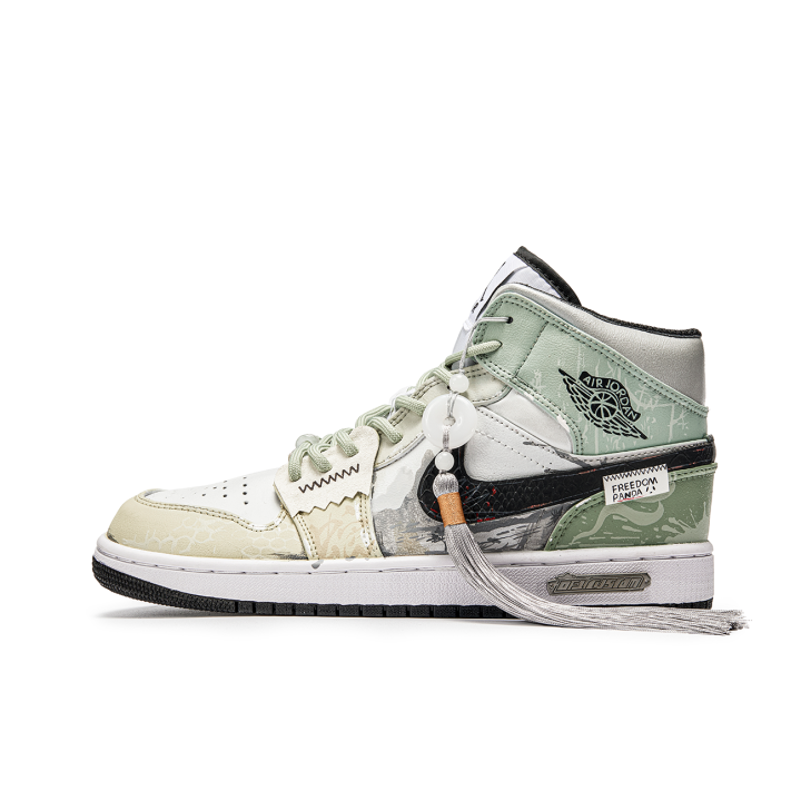 Jordan Jordan Air Jordan 1 ADCDAVINCI Custom, Spring Evening Abrasion Resistant Breathable Abrasion Resistant Breathable