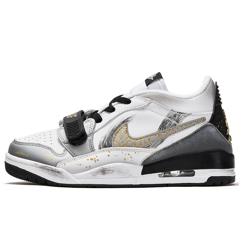Jordan Jordan Legacy 312 ADCDAVINCI Custom, Ink Gold Era Slip Resistant And Breathable Slip Resistant And Breathable Mid top