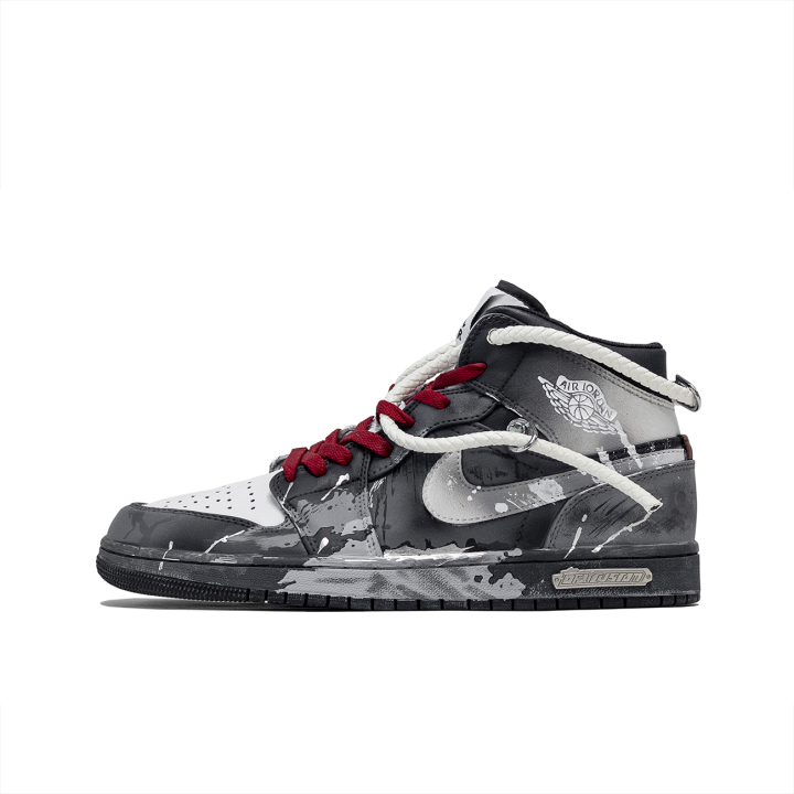 Jordan Jordan Air Jordan 1 Da Vinci Custom, Serpent Auspice, Heartbeat Password Abrasion Resistant Breathable
