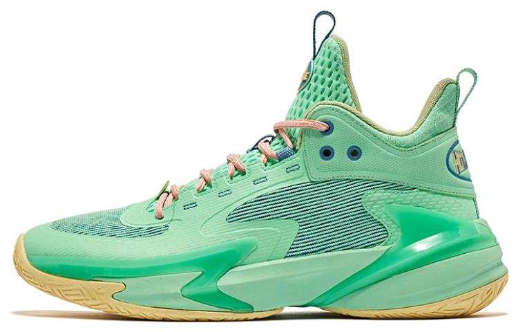 QIAODAN Sharp 6.0 Cushioning Slip Resistant Abrasion Resistant Rebound Low top Basketball Shoes Men's Green