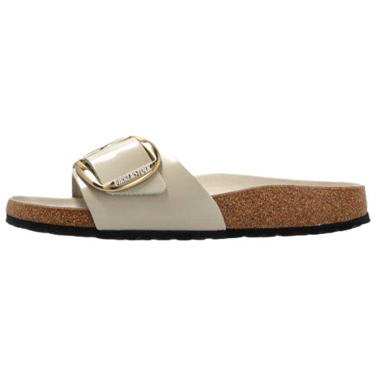 Birkenstock Madrid Big Buckle Slide Slippers Women's Beige Regular