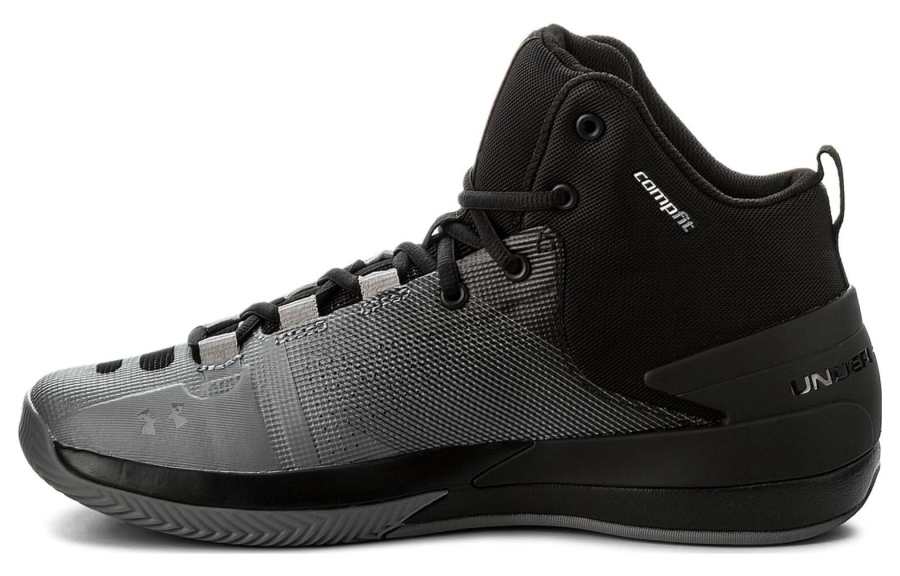 Under Armour Rocket3 Slip Resistant Mid top Basketball Shoes Men's Black