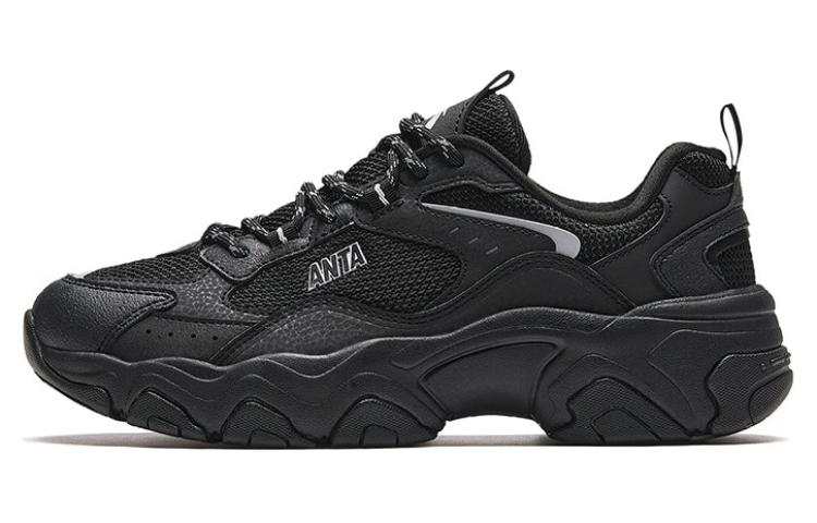 Anta Meteorite Comfortable Slip Resistant Abrasion Resistant Low top Chunky Sneakers Women's Black
