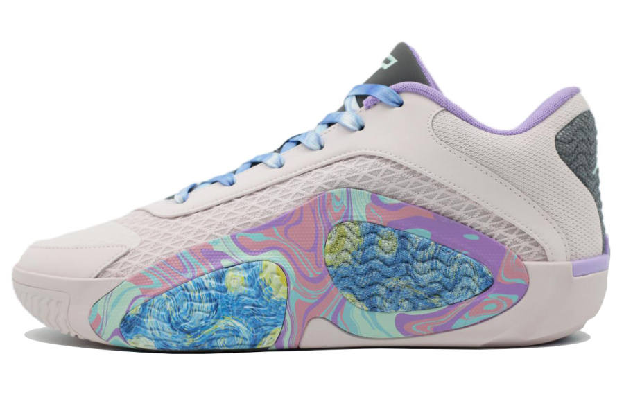 Jordan Jordan Tatum 2 Cushioning Slip Resistant Cushioning Slip Resistant Mid top Basketball Shoes Men's Beige Purple