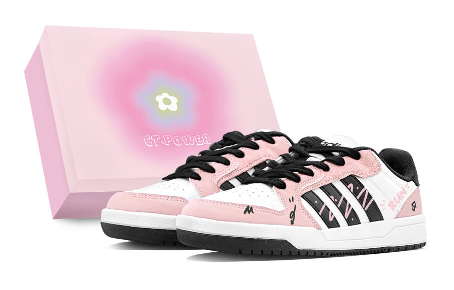 Adidas Neo Entrap Strawberry Cookies Slip Resistant Abrasion Resistant Low top Vintage Basketball Shoes Unisex
