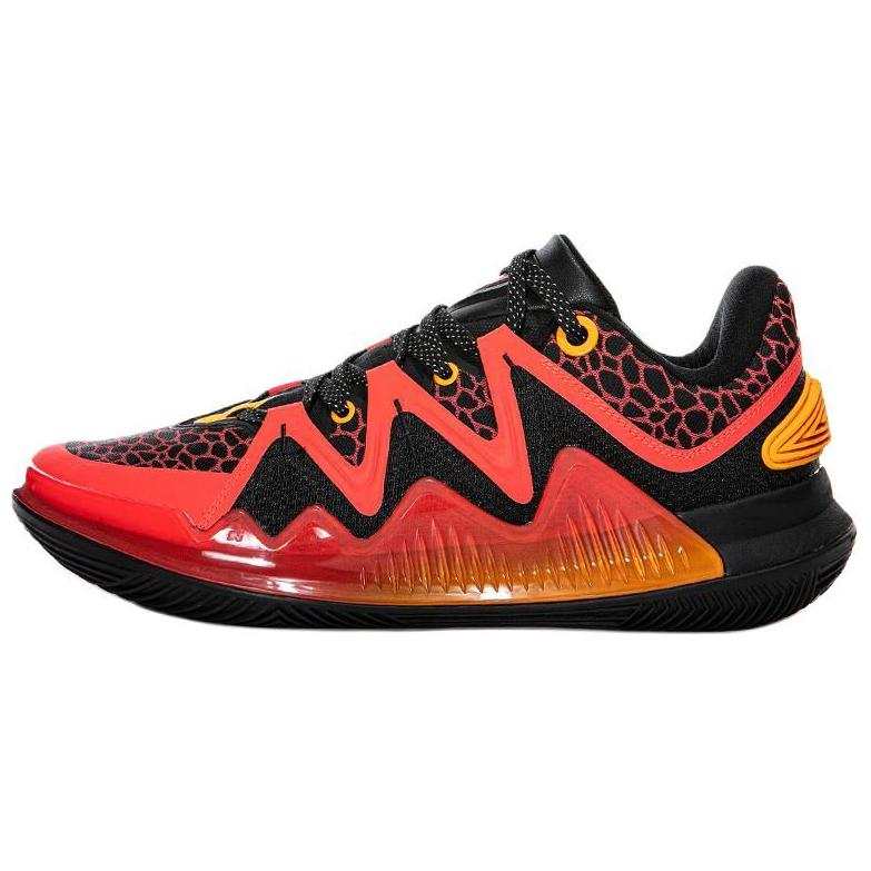 Erke Fearless EP Abrasion Resistant Support Lightweight Low top Basketball Shoes Men's Black Red