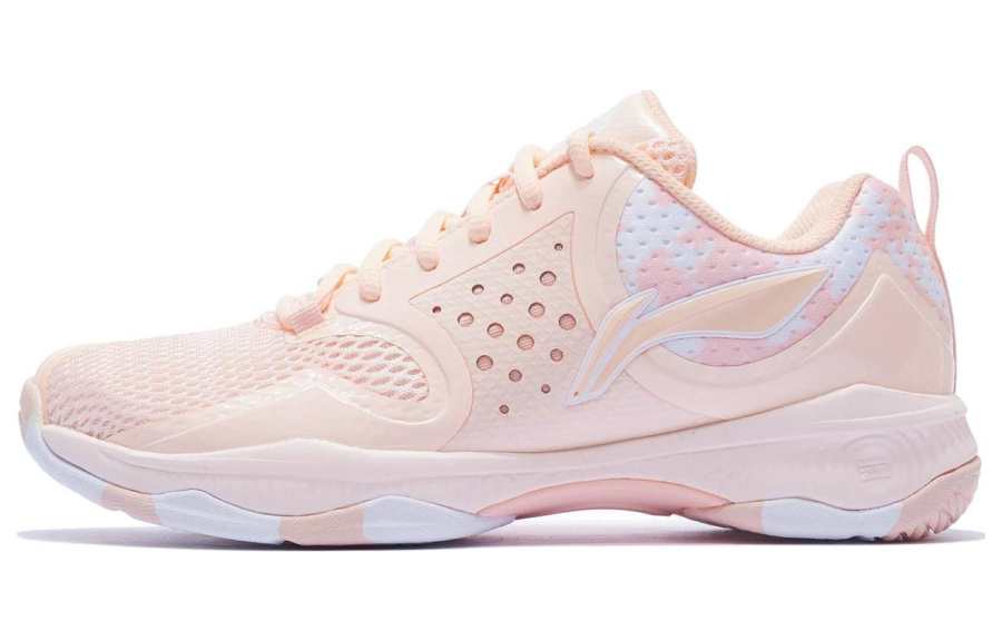 Li-Ning Li Ning Halberd TD Badminton Shoes Women's Low Top Neon Orange Pink/Standard White