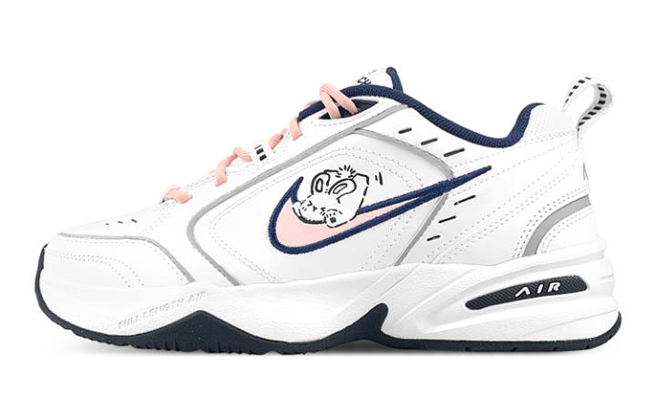 Nike Nike Air Monarch 4 Synthetic Leather, Leather Mid top Chunky Sneakers Unisex White Pink