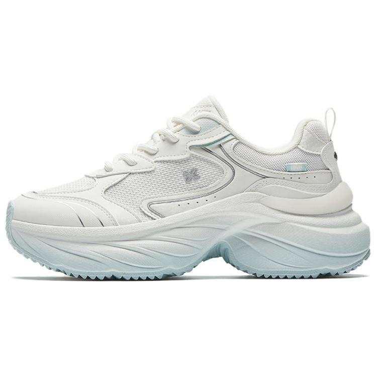Anta Cloud Rising Breathable Height Increasing Low top Chunky Sneakers Women's Papyrus White Silver