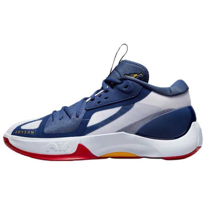 Jordan Jordan Zoom Separate Cushioning Slip Resistant Mid top Basketball Shoes Men's Blue