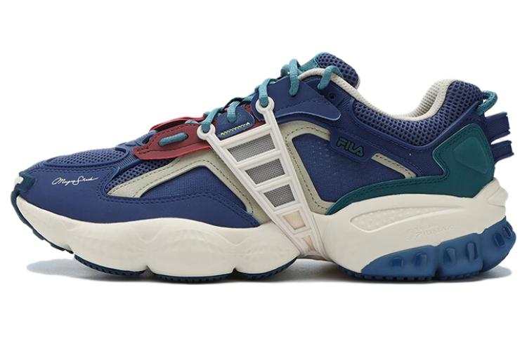 FILA Magic Stick x FILA LADDER Ms Textile, Synthetic Leather Low top Chunky Sneakers Men's Sea Blue