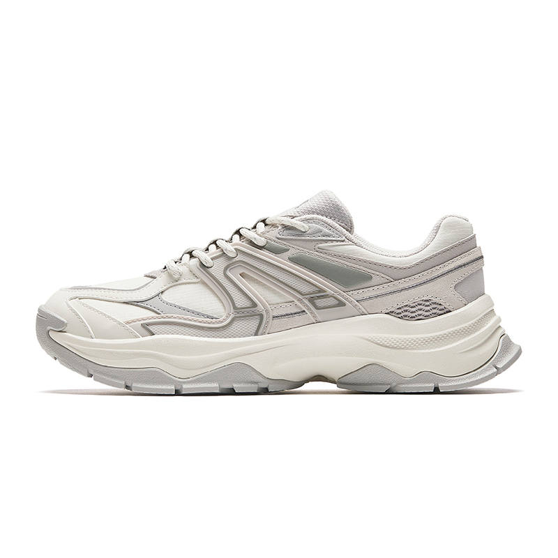 Anta Hot Textile, Split Suede Abrasion Resistant Low top Casual Shoes Women's White Gray