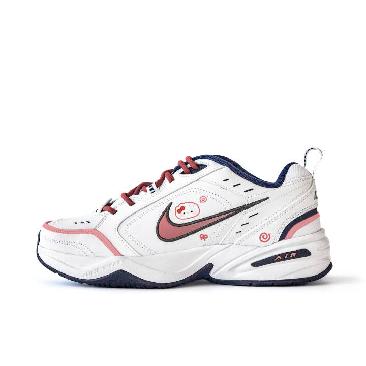 Nike Nike Air Monarch 4 Slip Resistant Abrasion Resistant Low top Chunky Sneakers Unisex White Red