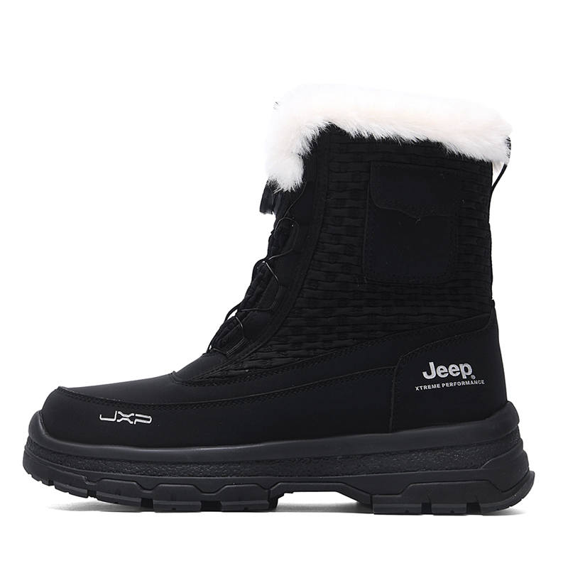 Jeep Comfortable And Trendy Short Snow Boots Unisex Black