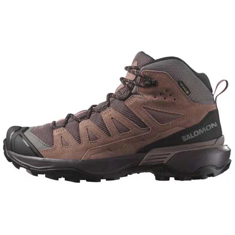 SALOMON X ULTRA 360 Slip Resistant Abrasion Resistant Mid top Mountaineering Shoes Women's Gray Brown