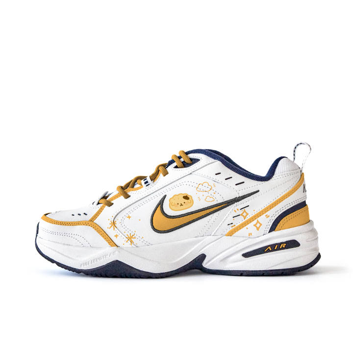 Nike Nike Air Monarch 4 Anti Slip Wear Resistant Low Top Chunky Sneakers Unisex White
