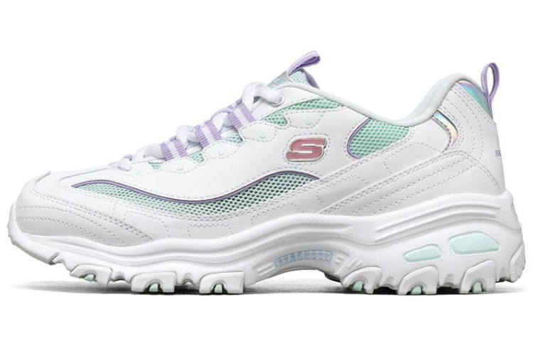 Skechers D'Lites 1.0 Mesh, Textile Cushioning Abrasion Resistant Breathable Low top Chunky Sneakers Women's Light Green