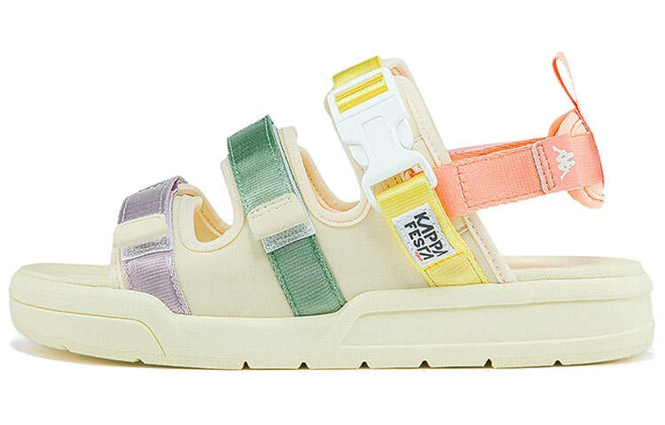 Kappa Beach Sandals Women's White Pink Yellow