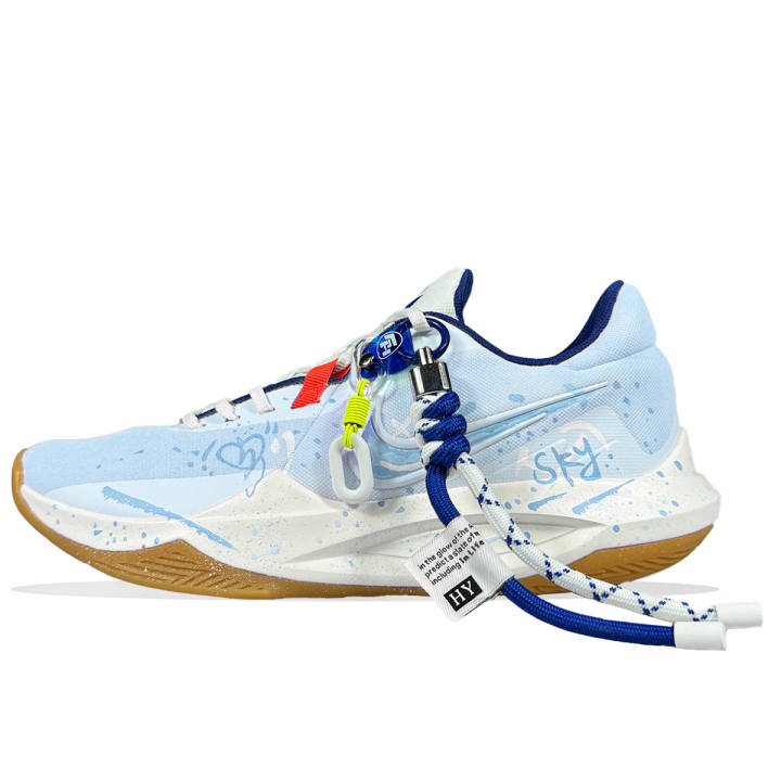 Nike Nike Precision 6 Slip Resistant Abrasion Resistant Low top Basketball Shoes Men's Blue