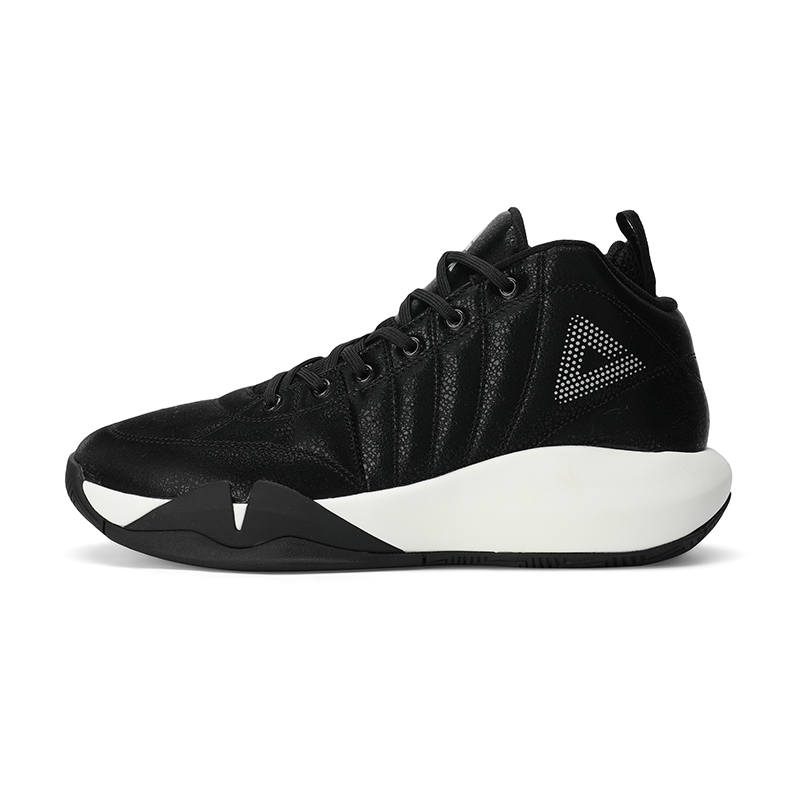 PEAK P MOTIVE Basketball Shoes Men's Mid Top Black White