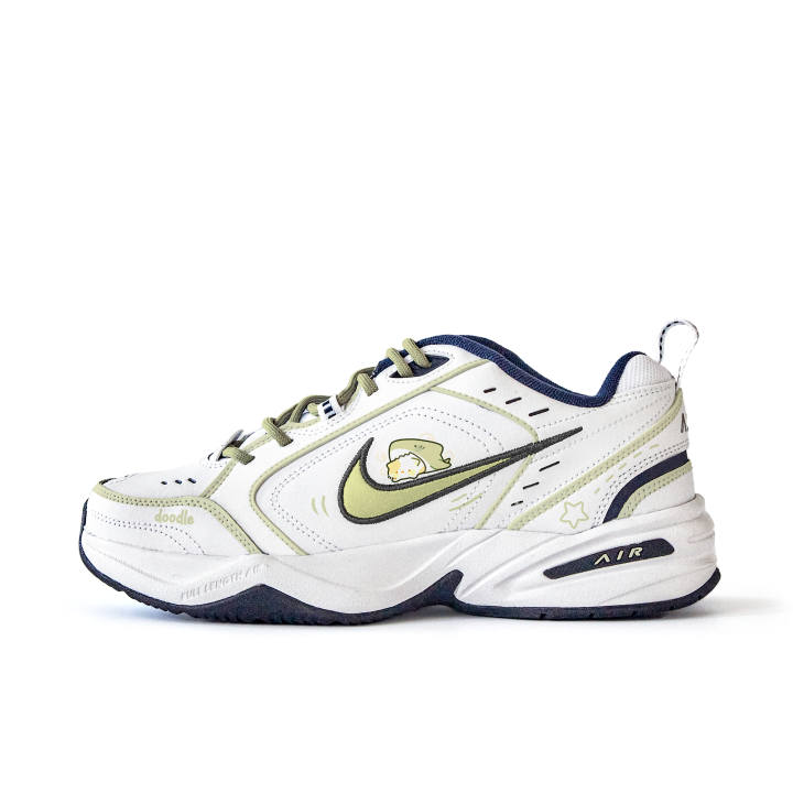 Nike Nike Air Monarch 4 Slip Resistant Abrasion Resistant Low top Chunky Sneakers Unisex White Green