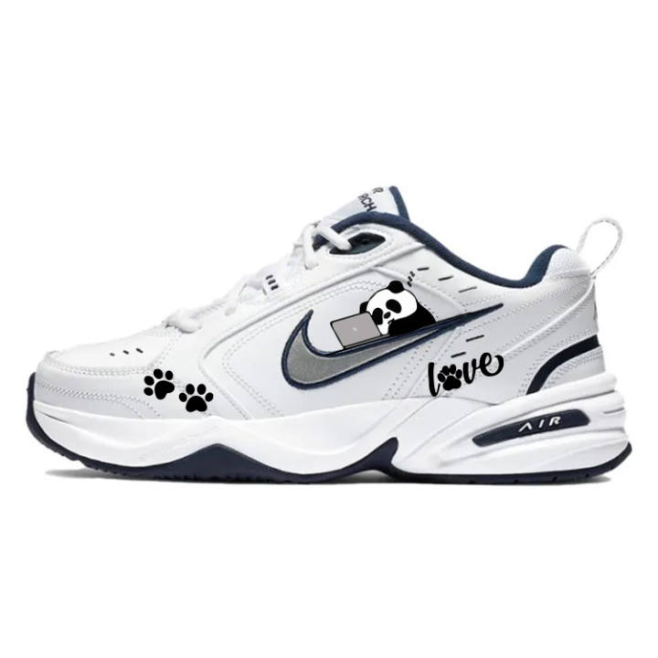 Nike Nike Air Monarch 4 Slip Resistant Abrasion Resistant Low top Chunky Sneakers Unisex Gray White