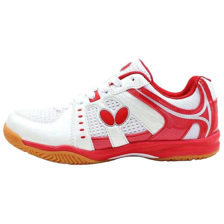 Butterfly Slip Resistant Abrasion Resistant Low top Table Tennis Shoes Unisex White Red