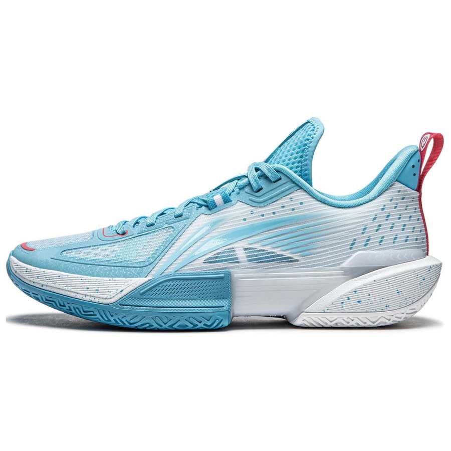 Li-Ning Li Ning Light Speed 2 Cushioning Slip Resistant Abrasion Resistant Breathable Low top Basketball Shoes Men's Blue White