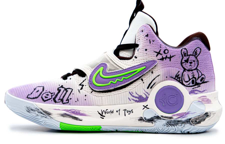 Nike Nike KD Trey 5 X Toy World Slip Resistant Abrasion Resistant Low top Basketball Shoes Men's White Purple