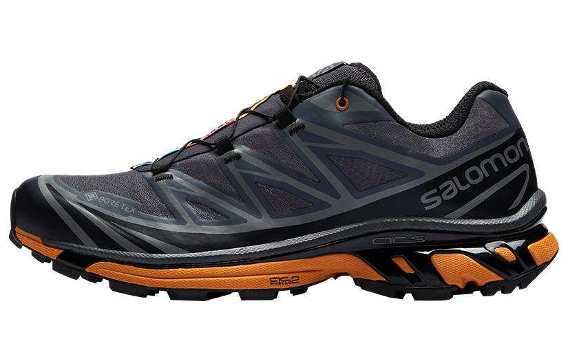 SALOMON XT 6 GTX Utility Leather Slip Resistant Low top Outdoor Shoes Unisex Black