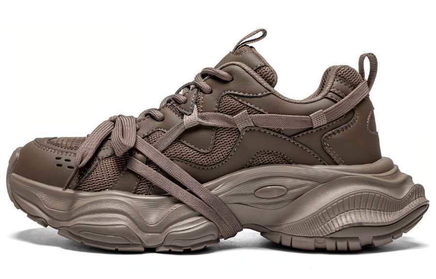 Kappa Backrest With Backrest Slip Resistant Abrasion Resistant Low top Chunky Sneakers Women's Gray Khaki